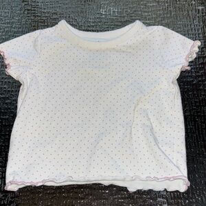 Cat & Jack baby 3-6 months  White Tee with Pink Polka Dots